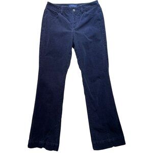 Talbots Women's Straight Leg Corduroy Curvy Jeans Stretch Size 8 Blue Mid Wash